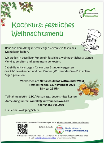 Kochkurs: festliches Weihnachtsmenü 2026